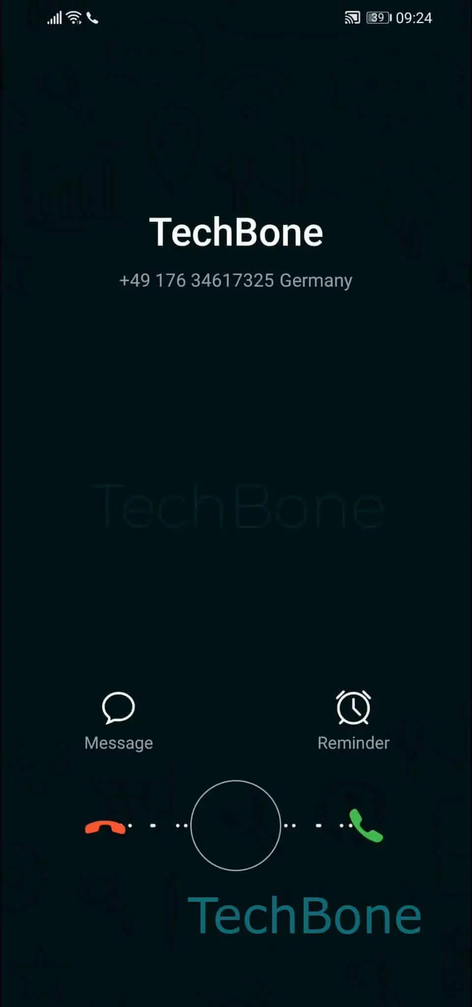 Reject a Call with a Quick Response Message – EMUI: step 1 – Tap on Message