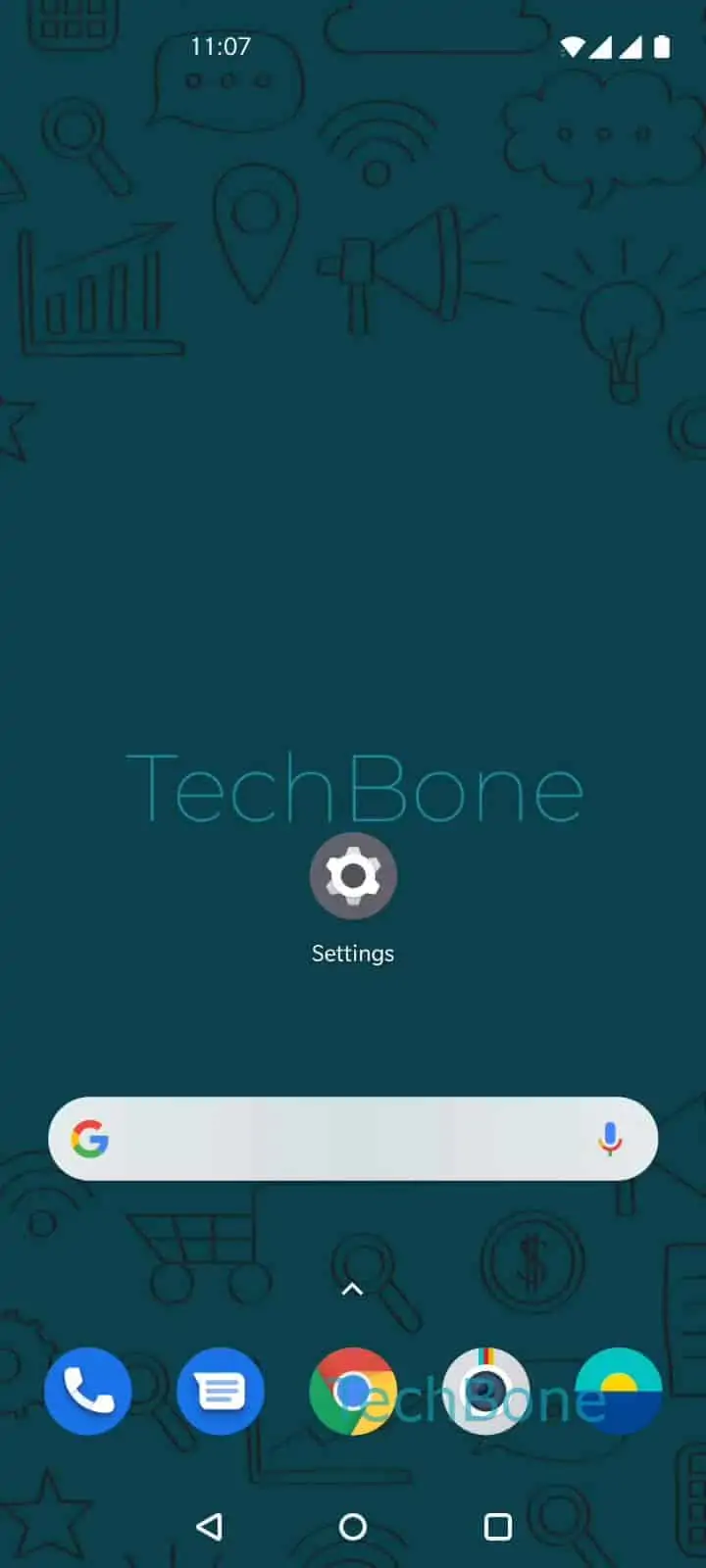 Remove the Google Search Bar from the Home Screen – Oxygenos 10: step 1 – Tap and hold the Google search bar