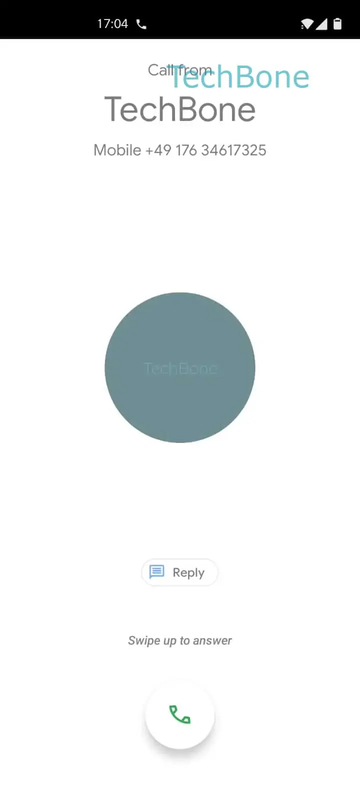 Answer an Incoming Call – Oxygenos 10: step 1 – Tap and hold the green handset icon