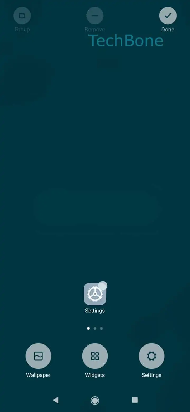 Move the Default Home Screen Position – EMUI: step 1 – Tap and hold an empty space on home screen