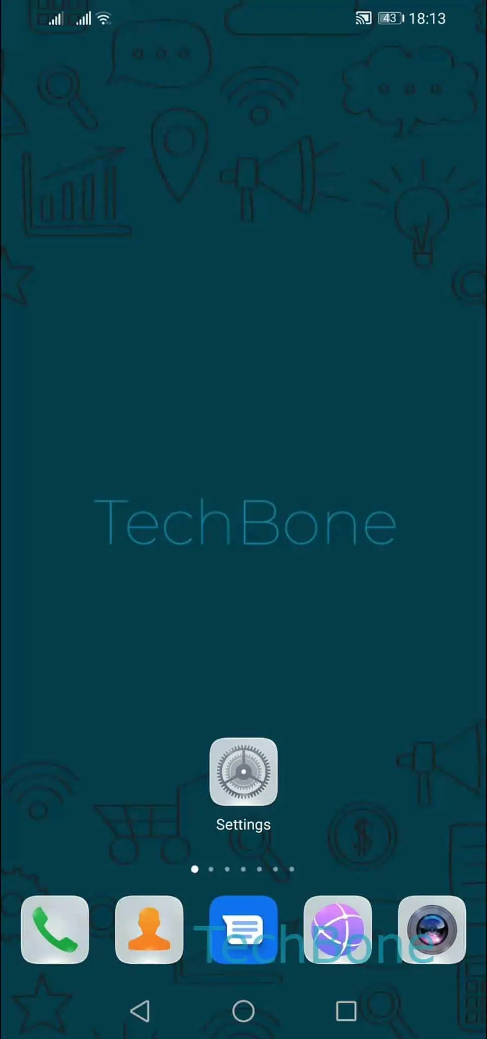 Add App Shortcut to Home Screen – EMUI: step 1 – Swipe upwards to open the app-drawer