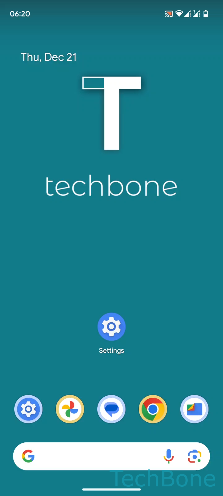 Manage Activity Controls for Google Services – Android 14: step 1 – Tap on Settings