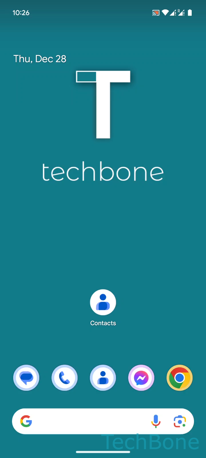 Add a Photo to a Contact – Android 14: step 1 – Tap on Contacts