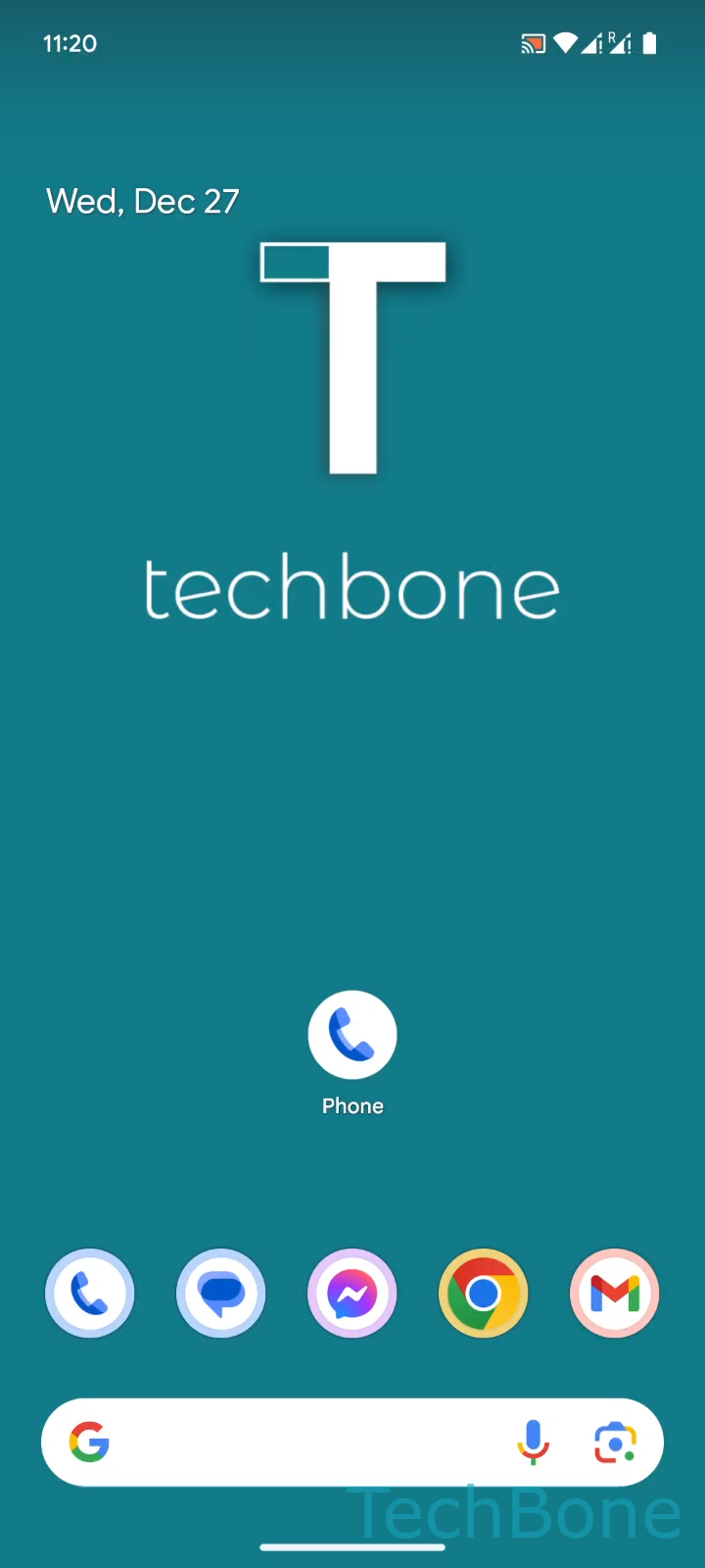 Turn On or Off Assisted Dialing – Android 14: step 1 – Tap on Phone
