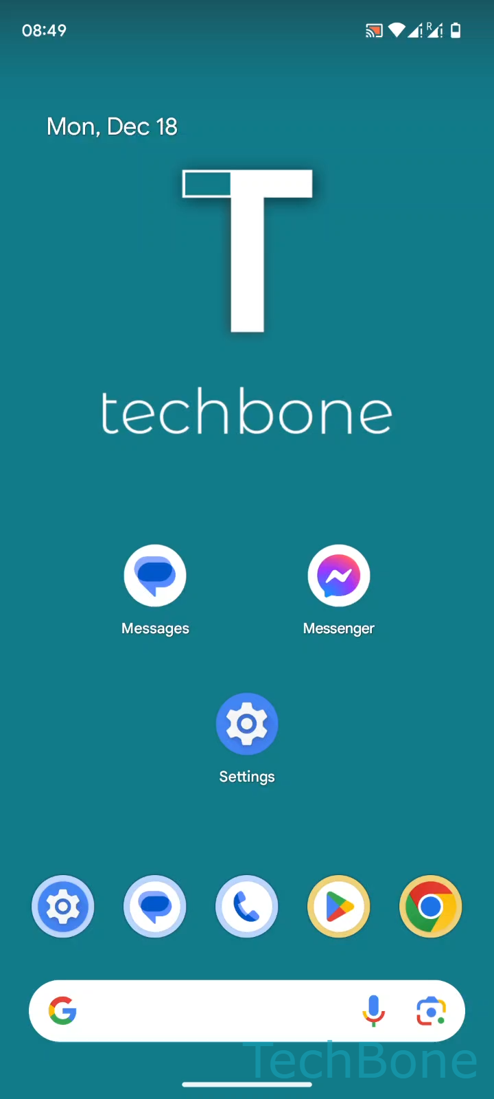 Create a Folder on the Home Screen – Android 14: step 1 – Tap and hold an App