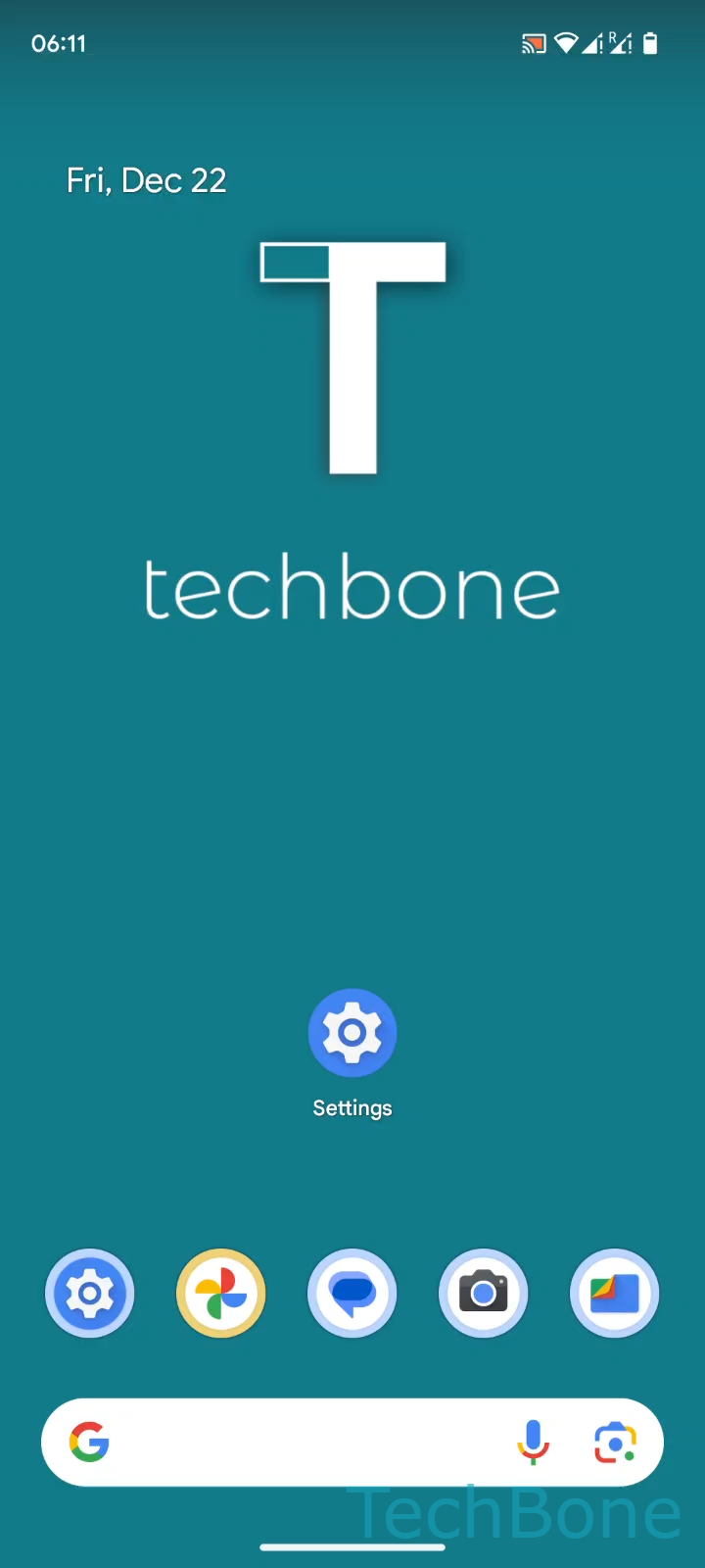 Factory Reset via Settings – Android 14: step 1 – Tap on Settings