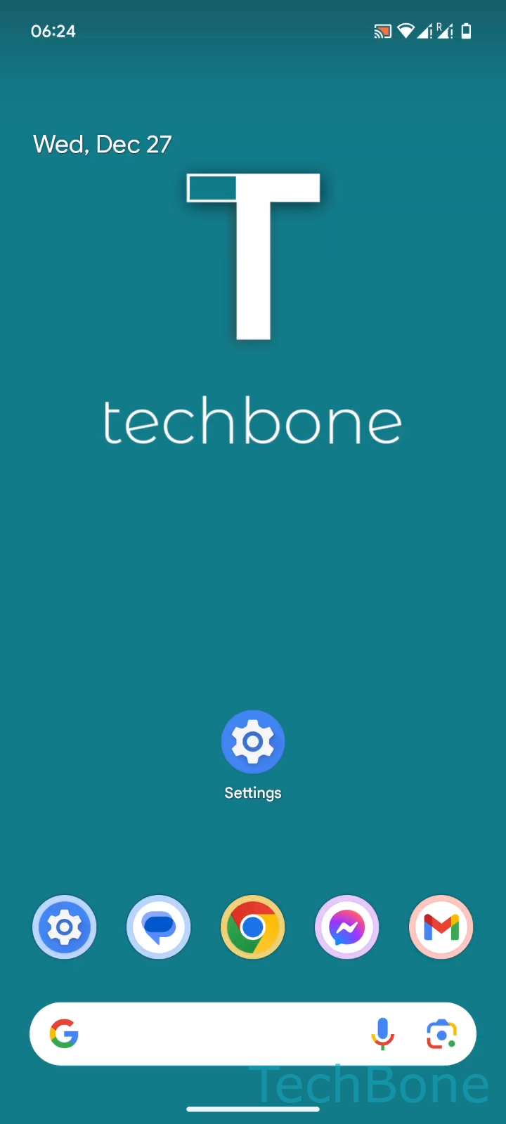 Turn On High-Contrast Text (Accessibility) – Android 14: step 1 – Tap on Settings