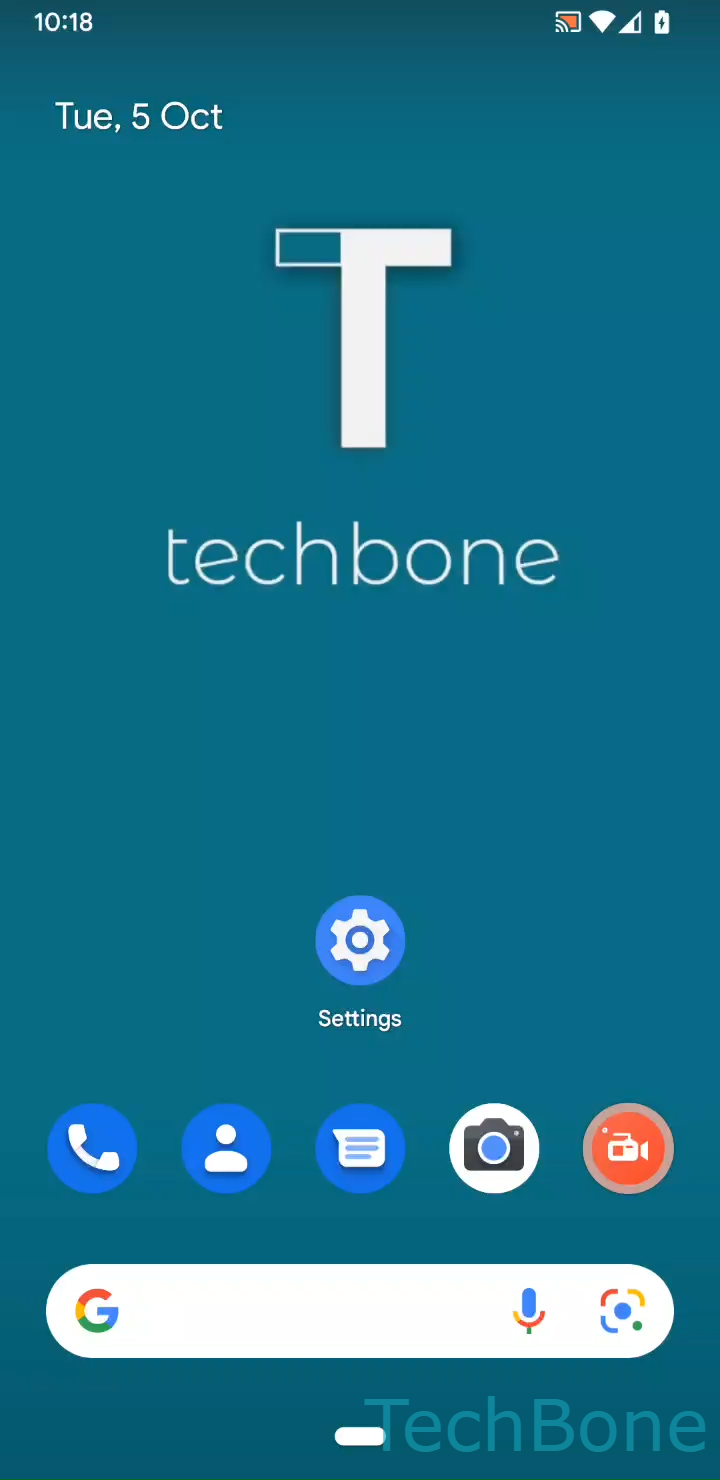 Swipe Fingerprint for Notifications – Android 12: step 1 – Tap on Settings