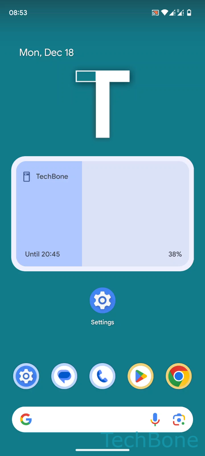 Resize a Widget – Android 14: step 1 – Tap and hold a Widget