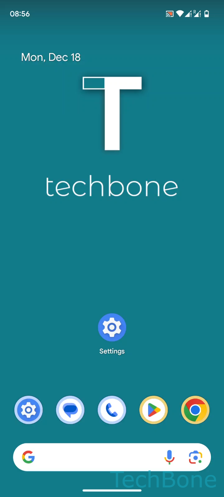 Adjust Screen Timeout Duration – Android 14: step 1 – Tap on Settings