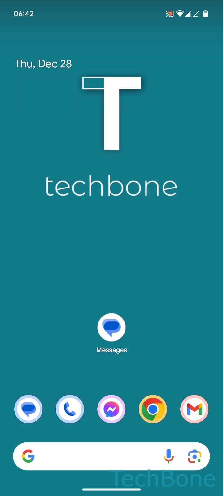 Turn SMS Delivery Reports On or Off – Android 14: step 1 – Tap on Messages