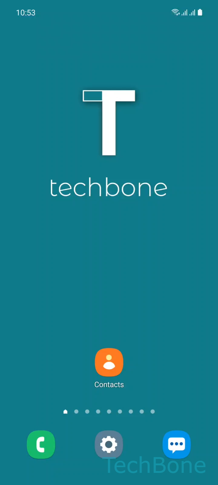 Delete a Contact Group – One UI 3: step 1 – Tap on Contacts