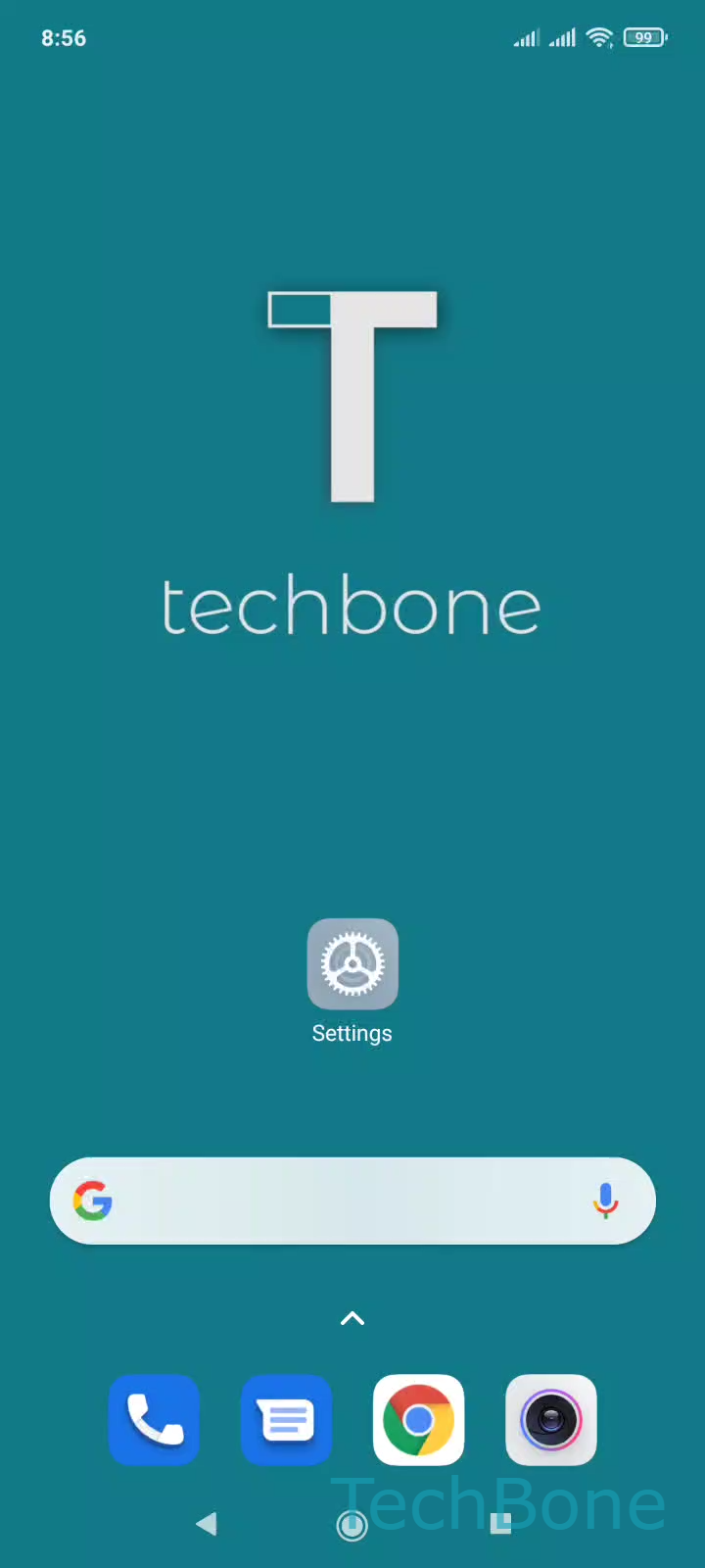 Remove Google Search Bar from Home Screen – MIUI: step 1 – Tap and hold the Google Search bar