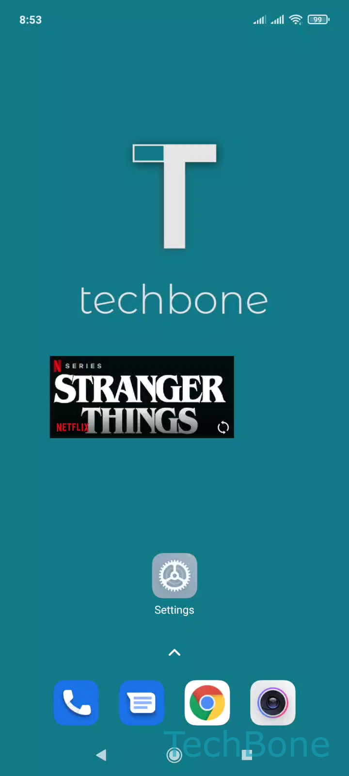 Resize a Home Screen Widget – MIUI: step 1 – Tap and hold a Widget